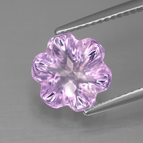 Améthyste violet naturelle taille fleur, 3,04 ct, transparent