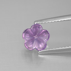 Améthyste violet naturelle taille fleur, 1,54 ct, transparent