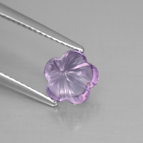 Améthyste violet naturelle taille fleur, 1,53 ct, transparent