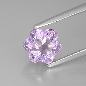 Améthyste violet naturelle taille fleur, 1,63 ct, transparent