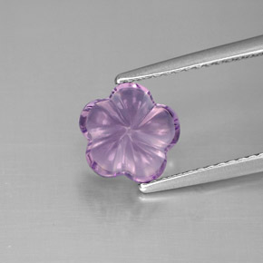 Améthyste violet naturelle taille fleur, 1,93 ct, transparent