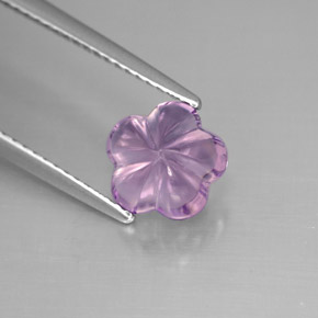 Améthyste violet naturelle taille fleur, 1,93 ct, transparent