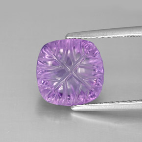 Améthyste violet naturelle taille fleur, 4,20 ct, transparent