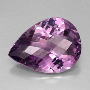 Améthyste violet naturelle en forme de poire, 19,04 ct, VVS