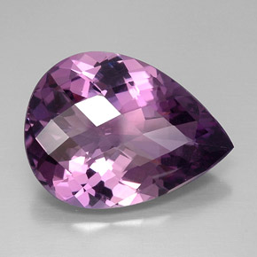 Améthyste violet naturelle en forme de poire, 19,04 ct, VVS