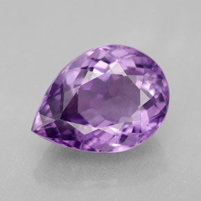 Améthyste violet naturelle en forme de poire, 6,59 ct, VVS