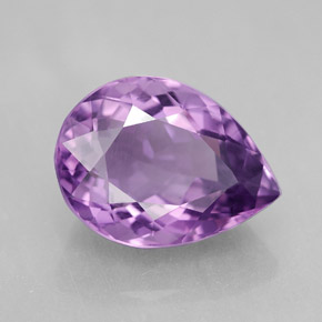 Améthyste violet naturelle en forme de poire, 6,59 ct, VVS