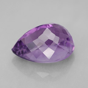 Améthyste violet naturelle en forme de poire, 6,59 ct, VVS