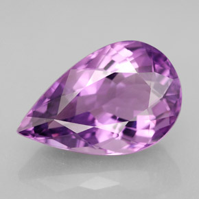 Améthyste violet naturelle en forme de poire, 6,44 ct, VVS