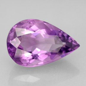 Améthyste violet naturelle en forme de poire, 6,44 ct, VVS