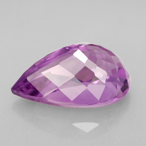 Améthyste violet naturelle en forme de poire, 6,44 ct, VVS