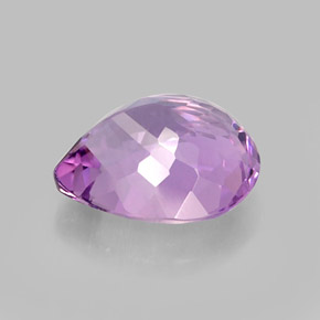 Améthyste violet naturelle en forme de poire, 6,96 ct, VVS