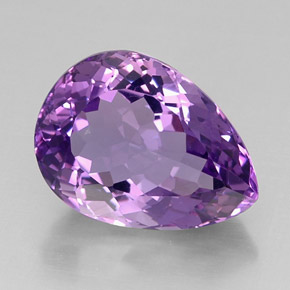 Améthyste violet naturelle en forme de poire, 14,77 ct, IF