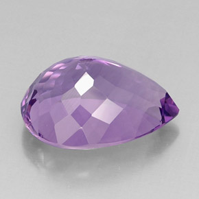 Améthyste violet naturelle en forme de poire, 14,77 ct, IF