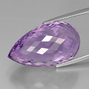 Améthyste Violet naturelle Briolette, 37.70 ct, VVS