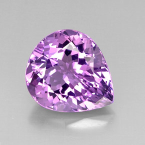 Améthyste violet naturelle en forme de poire, 7,03 ct, VVS
