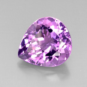 Améthyste violet naturelle en forme de poire, 7,03 ct, VVS
