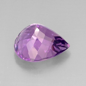 Améthyste violet naturelle en forme de poire, 7,03 ct, VVS