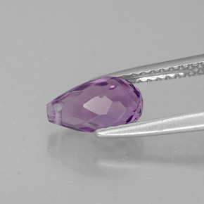 Améthyste violet naturelle briolette, 1,36 ct, VVS-VS