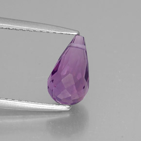 Améthyste Violet naturelle Briolette, 1.43 ct, VVS-VS