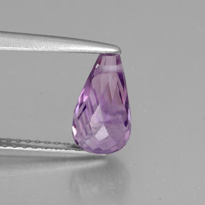 Améthyste violet naturelle briolette, 1,38 ct, VVS-VS