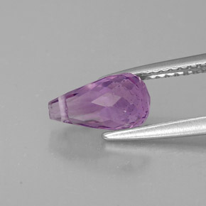 Améthyste violet naturelle briolette, 1,38 ct, VVS-VS