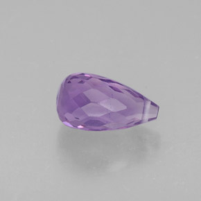 Améthyste violet naturelle briolette, 1,54 ct, VS