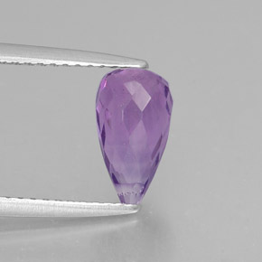 Améthyste violet naturelle briolette, 1,54 ct, VS