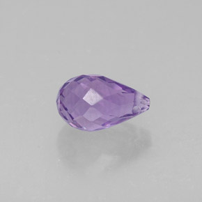 Améthyste violet naturelle briolette, 1,25 ct, VS