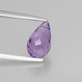 Améthyste violet naturelle briolette, 1,25 ct, VS