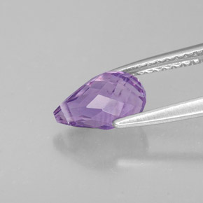 Améthyste violet naturelle briolette, 1,25 ct, VS