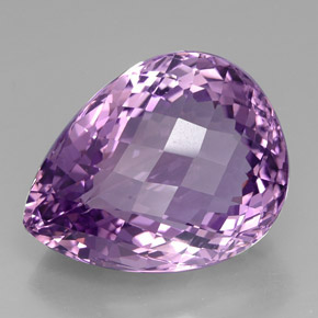 Améthyste violet naturelle en forme de poire, 45,59 ct, IF