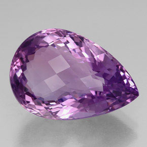 Améthyste violet naturelle en forme de poire, 40,00 ct, IF