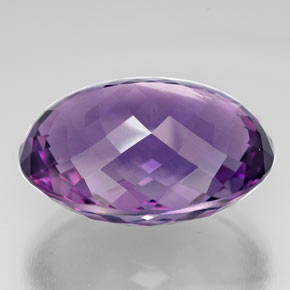Améthyste violet naturelle coupe ovale, 76,02 ct, IF
