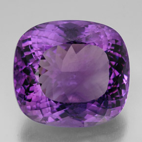 Améthyste violet naturelle coupe coussin, 62,57 ct, VVS-VS