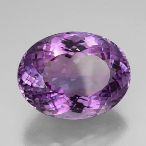 Améthyste violet naturelle coupe ovale, 54,02 ct, IF