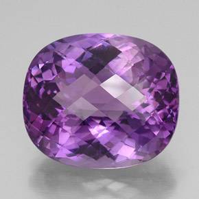 Améthyste violet naturelle coupe coussin, 32,73 ct, VVS-VS