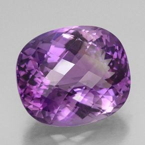 Améthyste violet naturelle coupe coussin, 32,73 ct, VVS-VS