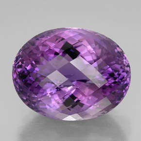 Améthyste violet naturelle coupe ovale, 49,96 ct, IF