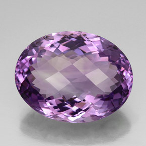 Améthyste violet naturelle coupe ovale, 33,87 ct, IF