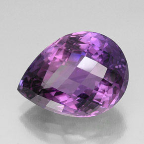 Améthyste violet naturelle en forme de poire, 25,26 ct, VVS-VS