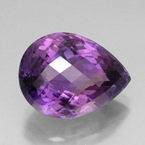 Améthyste violet naturelle en forme de poire, 25,26 ct, VVS-VS