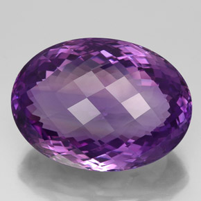 Améthyste violet naturelle coupe ovale, 50,62 ct, IF