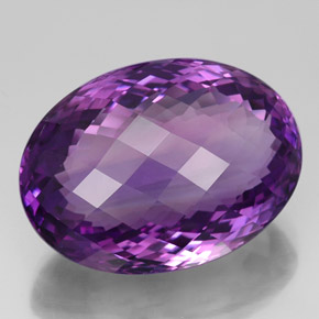 Améthyste violet naturelle coupe ovale, 50,62 ct, IF