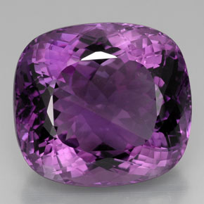 Améthyste violet naturelle coupe coussin, 75,39 ct, VVS