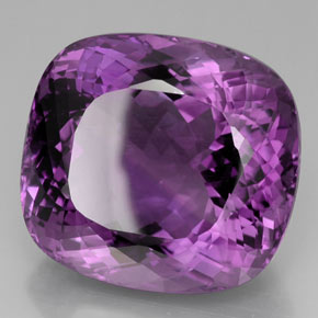Améthyste violet naturelle coupe coussin, 75,39 ct, VVS