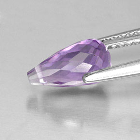 Améthyste violet naturelle briolette, 1,28 ct, VS