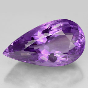 Améthyste violet naturelle en forme de poire, 14,23 ct, VVS