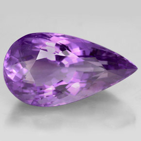 Améthyste violet naturelle en forme de poire, 14,23 ct, VVS