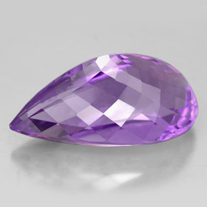 Améthyste violet naturelle en forme de poire, 14,23 ct, VVS
